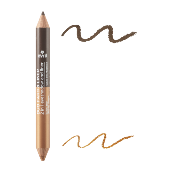 Duo fard & liner Expresso/Cuivre irisé Certifié bio