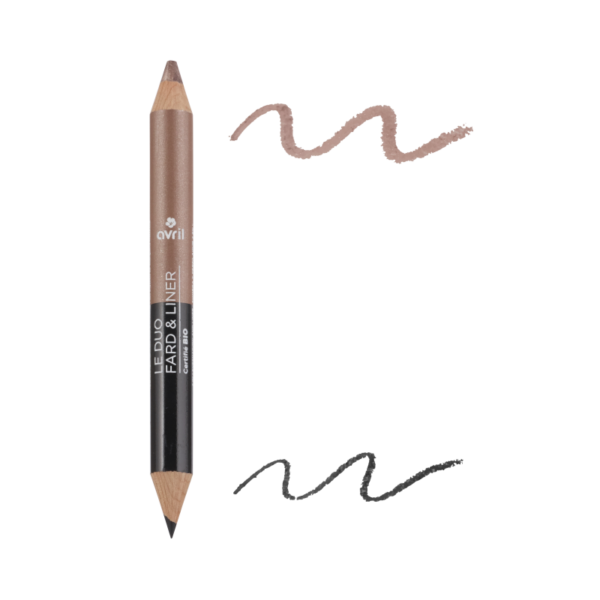 Duo fard & liner Noir charbon/Taupe nacré Certifié bio