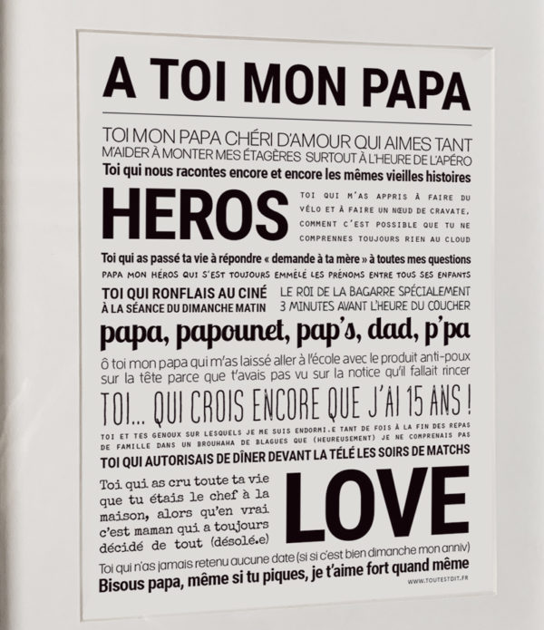 affiche tout est dit mon papa