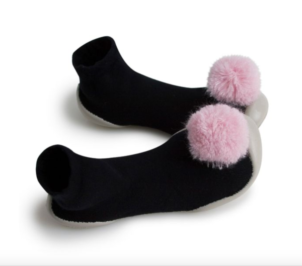 chaussons chaussettes pompon rose le collégien